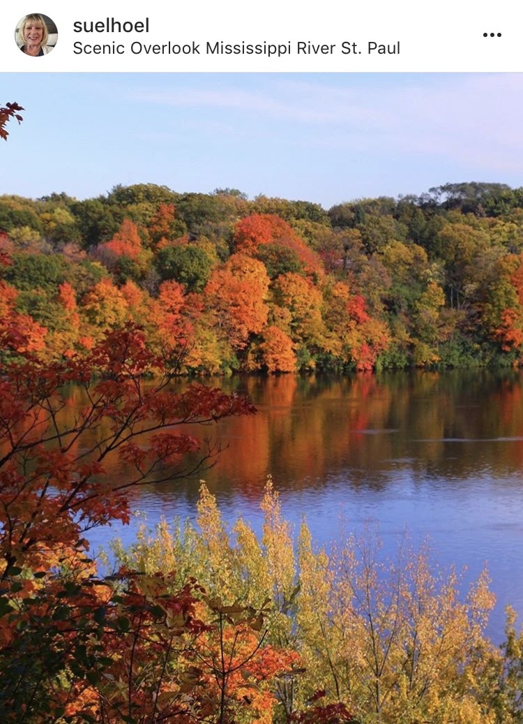 autumn scenic overlook Mississippi river St. Paul